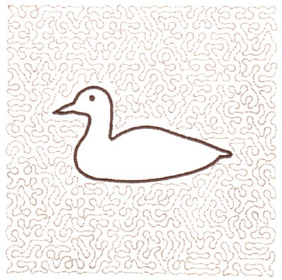 Embroidery Design: Duck Quilt Square (Large Stipple)<br>5.97" x 5.95"