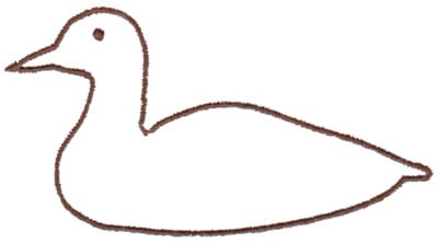 Embroidery Design: Duck Outline<br>3.98" x 2.16"