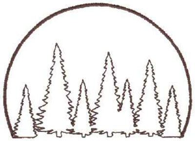Embroidery Design: Tree Scene Outline<br>4.06" x 2.88"