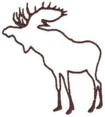 Embroidery Design: Moose Outline<br>3.45" x 4.00" | Embroidery Legacy Embroidery Design: Moose Outline<br>3.45" x 4.00"
