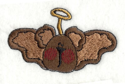 Embroidery Design: Angel Bear with Wings<br>3.00" x 1.77"