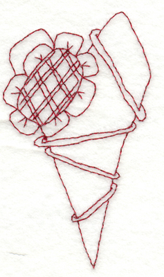 Embroidery Design: Snickerdoodle Country Heart With Flower<br>2.16" x 3.88"