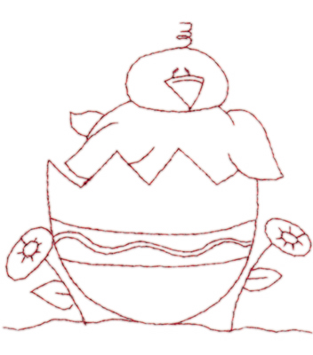 Embroidery Design: Snickerdoodle Chick Hatching<br>3.72" x 3.80"