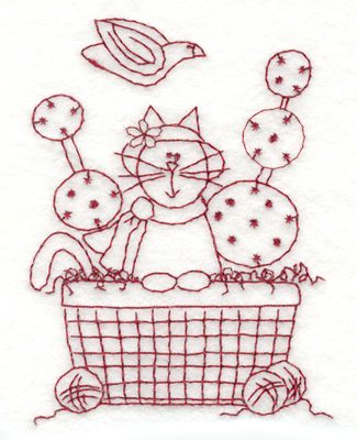 Embroidery Design: Easter Kitty<br>2.97" x 4.00"