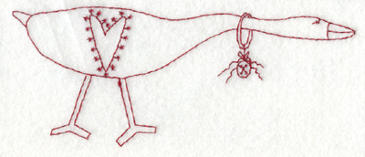 Embroidery Design: Goose of Love (large)<br>5.99" x 2.42" | Embroidery Legacy Embroidery Design: Goose of Love (large)<br>5.99" x 2.42"