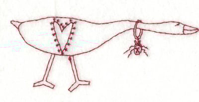 Embroidery Design: Goose of Love<br>3.99" x 1.61" | Embroidery Legacy Embroidery Design: Goose of Love<br>3.99" x 1.61"