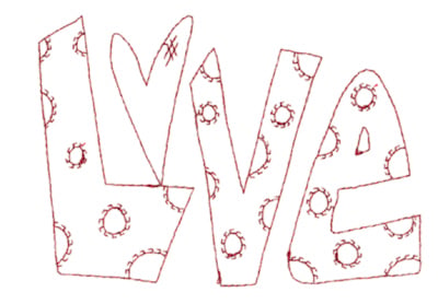Embroidery Design: Snickerdoodle Love (large)<br>5.80" x 4.02"