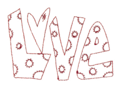 Embroidery Design: Snickerdoodle Love<br>3.80" x 2.63"