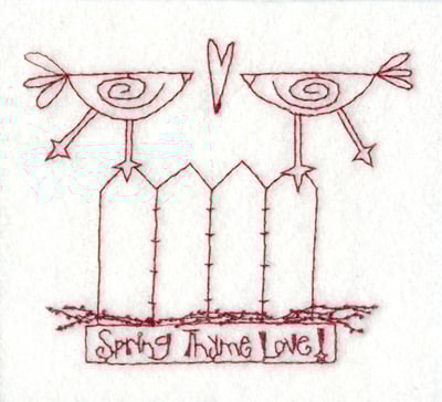 Embroidery Design: Snickerdoodle Spring Time Love<br>3.91" x 3.25"