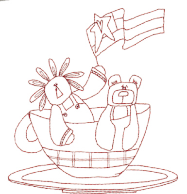 Embroidery Design: Snickerdoodle Cup of Toys (large)<br>5.30" x 5.86"