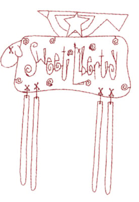Embroidery Design: Snickerdoodle Sheep Bird<br>4.27" x 5.81"