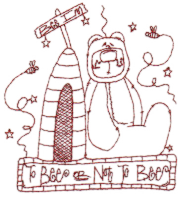 Embroidery Design: Snickerdoodle Bee Hive<br>3.53" x 3.85"