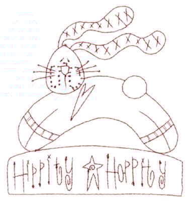 Embroidery Design: Snickerdoodle Hippity Hoppity (large)<br>5.35" x 5.88"