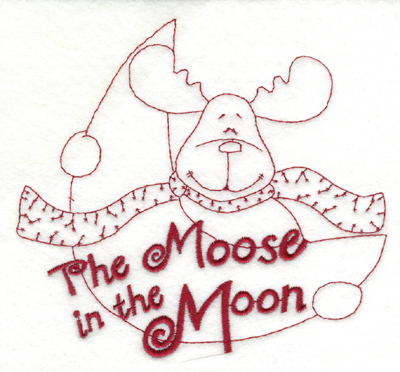 Embroidery Design: Snickerdoodle Moose in the Moon (large)<br>5.93" x 5.55"