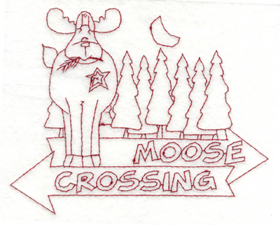 Embroidery Design: Snickerdoodle Moose Crossing (large)<br>5.99" x 4.84" | Embroidery Legacy Embroidery Design: Snickerdoodle Moose Crossing (large)<br>5.99" x 4.84"