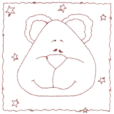 Embroidery Design: Snickerdoodle Bear 4 (large)<br>5.55" x 5.63"