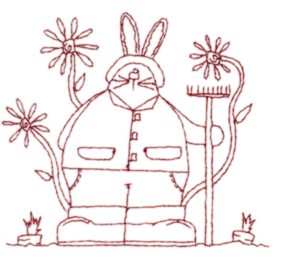 Embroidery Design: Snickerdoodle Spring Bunny<br>3.89" x 3.40"