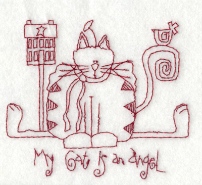 Embroidery Design: My Cat is an Angel<br>3.76" x 3.26" | Embroidery Legacy Embroidery Design: My Cat is an Angel<br>3.76" x 3.26"