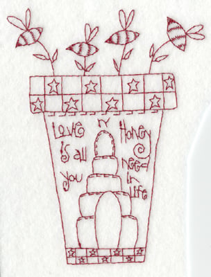 Embroidery Design: Honey Pot<br>4.47" x 5.80"
