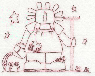 Embroidery Design: Gardening Gal<br>5.80" x 4.67"