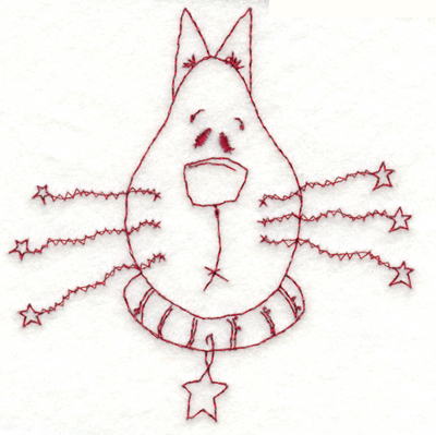 Embroidery Design: Cat Closeup<br>3.63" x 3.79"