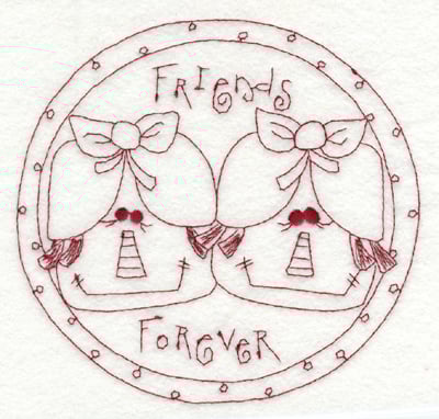 Embroidery Design: Friends Forever<br>5.85" x 5.70"