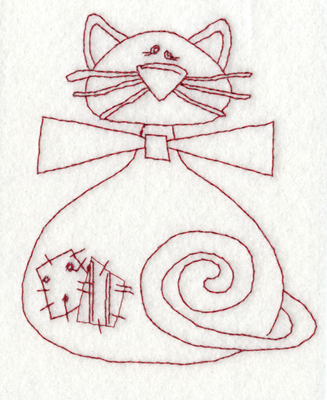 Embroidery Design: Patch Cat<br>3.73" x 4.37"