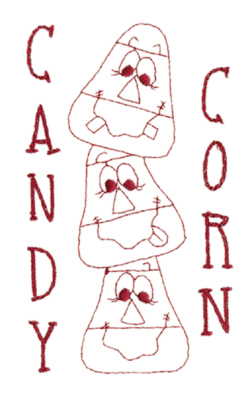 Embroidery Design: Candy Corn (large)<br>3.50" x 5.84" | Embroidery Legacy Embroidery Design: Candy Corn (large)<br>3.50" x 5.84"