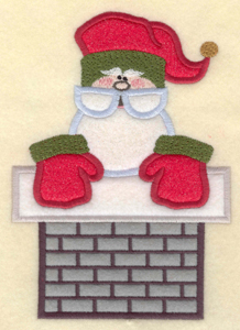Embroidery Design: Santa in chimney appliques<br>4.95"w X 6.98"h