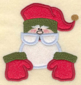Embroidery Design: Santa with gloves appliques<br>4.24"w X 4.46"