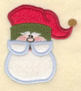 Embroidery Design: Santa head double applique<br>3.38"w X 3.75"h