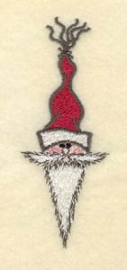 Embroidery Design: Santa doll head<br>1.50"w X 3.90"h