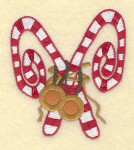 Embroidery Design: Candy canes with bells<br>3.16"w X 3.56"h | Embroidery Legacy Embroidery Design: Candy canes with bells<br>3.16"w X 3.56"h