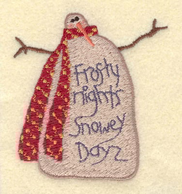 Embroidery Design: Snowman Small Frosty Nights<br>2.88w X 3.05h | Embroidery Legacy Embroidery Design: Snowman Small Frosty Nights<br>2.88w X 3.05h