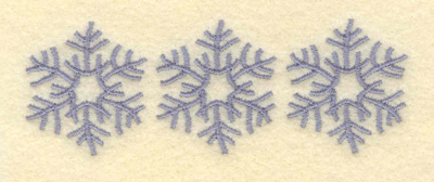 Embroidery Design: Three Snowflakes Center Open<br>3.91w X 1.38h