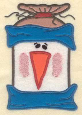 Embroidery Design: Snowman Head Large Applique<br>4.67w X 6.93h
