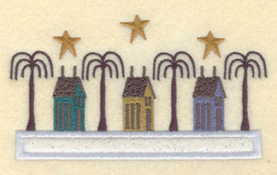 Embroidery Design: Homes on the Boulevard Applique<br>5.18w X 2.93h