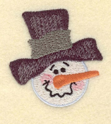Embroidery Design: Snowman Head with Hat Small<br>2.37w X 2.58h | Embroidery Legacy Embroidery Design: Snowman Head with Hat Small<br>2.37w X 2.58h