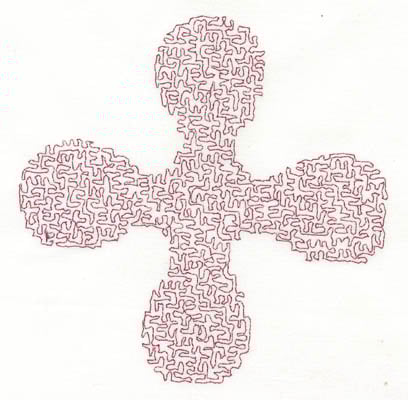 Embroidery Design: Stipple Cross Shape High<br>5.39w X 5.41h