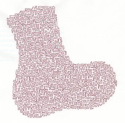 Embroidery Design: Stipple Sock High<br>5.39w X 3.97h