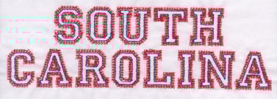Embroidery Design: South Carolina Name<br>2.53" x 7.99"
