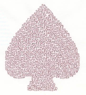 Embroidery Design: Stipple Spade High<br>4.33w X 5.06h | Embroidery Legacy Embroidery Design: Stipple Spade High<br>4.33w X 5.06h