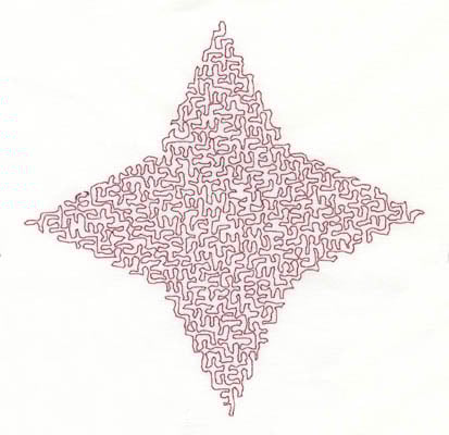 Embroidery Design: Stipple Four Point Star High<br>5.34w X 5.28h | Embroidery Legacy Embroidery Design: Stipple Four Point Star High<br>5.34w X 5.28h