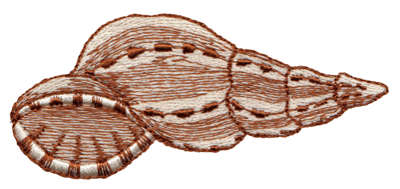 Embroidery Design: Seashell 3<br>3.65" x 1.56"