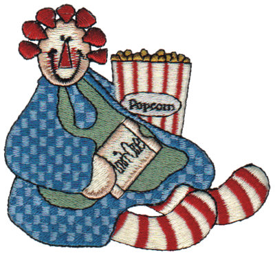 Embroidery Design: Film Lover Annie<br>3.64" x 3.24" | Embroidery Legacy Embroidery Design: Film Lover Annie<br>3.64" x 3.24"