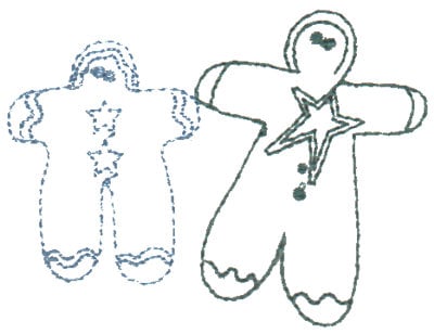 Embroidery Design: Annie's Dolls "Fred" & "Ginger" - Outline<br>3.03" x 2.28"
