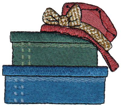 Embroidery Design: Red Hat with Boxes<br>2.99" x 2.60"