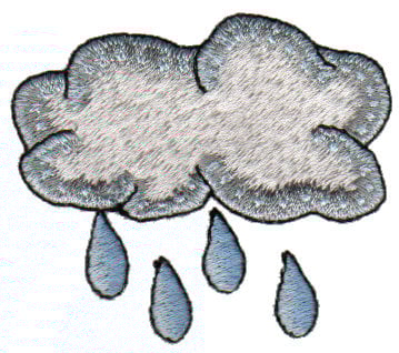 Embroidery Design: Rain Cloud<br>2.27" x 2.03"