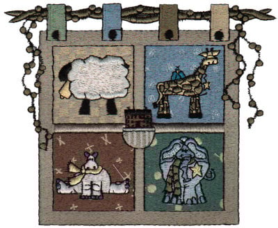 Embroidery Design: Animal Wall Hanging<br>5.26" x 4.23"