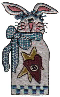 Embroidery Design: Rustic Bunny<br>1.83" x 2.96" | Embroidery Legacy Embroidery Design: Rustic Bunny<br>1.83" x 2.96"